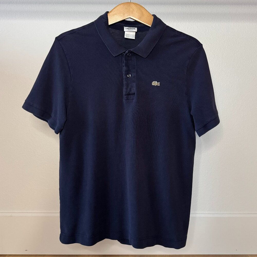 Lacoste Mens Polo Navy Size 6 Classic Fit Vintage “Designed in France” - Picture 2 of 13